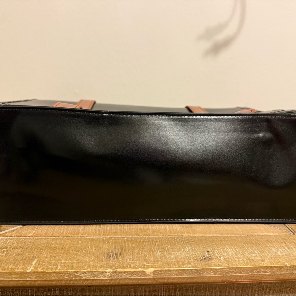 Crystal Bell Black and Brown Laptop Satchel Bag - Picture 10 of 15